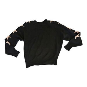 Sweet Romeo XS Black Long Sleeve Pullover Star Sweater